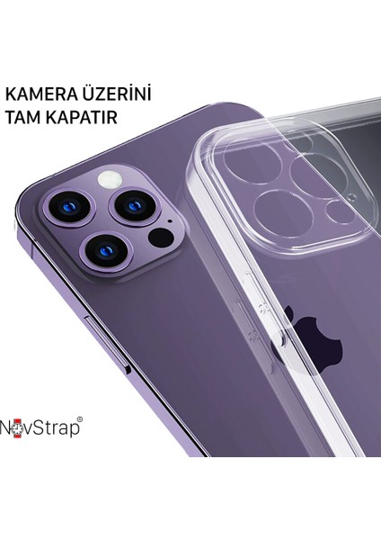 iPhone 14 Pro Max Uyumlu Kılıf 6.7 Kamera Üzerini Tam Kapatan Kamera Korumalı Şeffaf Tıpalı