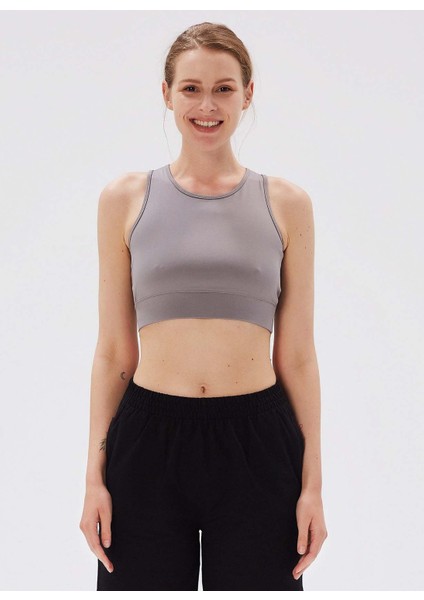 Ash Halter Yaka Sırt Detaylı Toparlayıcı Spor Sütyeni Bra 1014