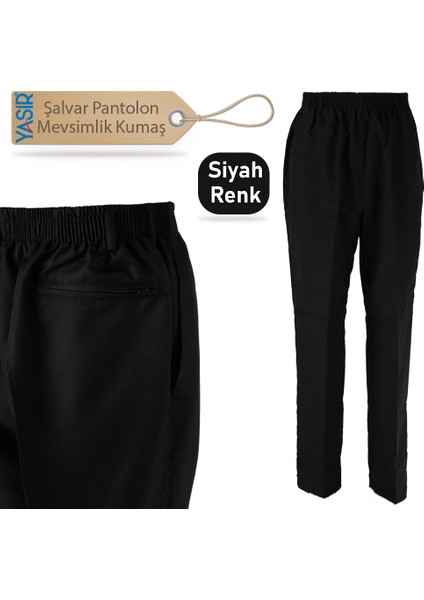 Şalvar Pantolon - Mevsimlik Kumaş - Siyah Renk - 2 Numara