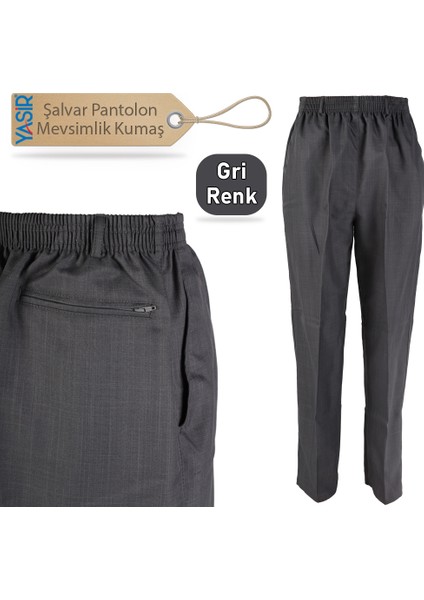 Şalvar Pantolon - Mevsimlik Kumaş - Gri Renk - 3 Numara fırsatları
