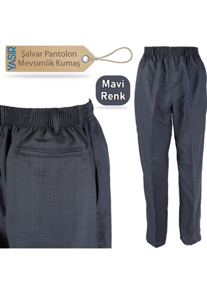 Şalvar Pantolon - Mevsimlik Kumaş - Mavi Renk - 3 Numara fırsatları