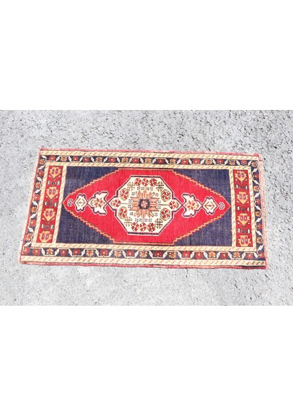 Eskitme Halı, Türk Halısı, Halı, 52X102 cm Kırmızı Halı, Dekoratif Duvar Asma Halı, 3480 modelleri