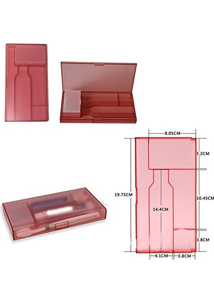 Plastik 5 Bölmeli Çok Amaçlı Seyahat Kutusu Kırmızı Renk