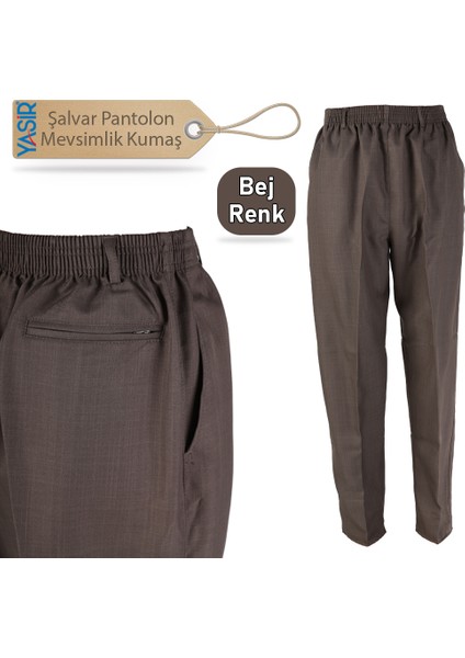 Şalvar Pantolon - Mevsimlik Kumaş - Bej Renk - 2 Numara fırsatları