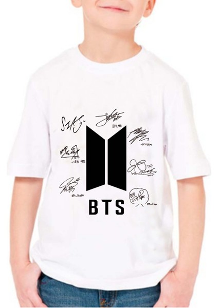 Gökhan Club Unisex Siyah Beyaz Bts Imza Baskılı 3 Lü Kombin T-Shirt modelleri