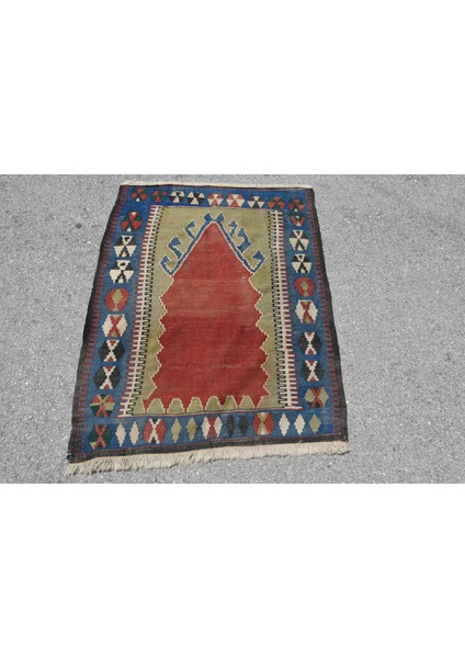 Türk Halısı, Eskitme Halı, Halı, 92X125 cm Yeşil Halı, Bohemsı Hediyelik Halı, El Dokuma Giriş Halı,