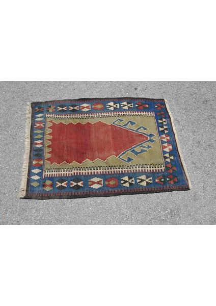 Türk Halısı, Eskitme Halı, Halı, 92X125 cm Yeşil Halı, Bohemsı Hediyelik Halı, El Dokuma Giriş Halı,