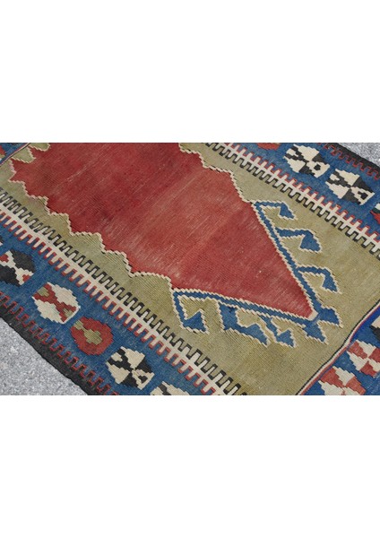 Türk Halısı, Eskitme Halı, Halı, 92X125 cm Yeşil Halı, Bohemsı Hediyelik Halı, El Dokuma Giriş Halı,