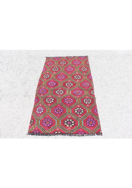 Türk Halısı, Eskitme Halı, Halı, 83X135 cm Kırmızı Halı, Hediyelik Halı, Bahçe Yatak Odası Halı, 7