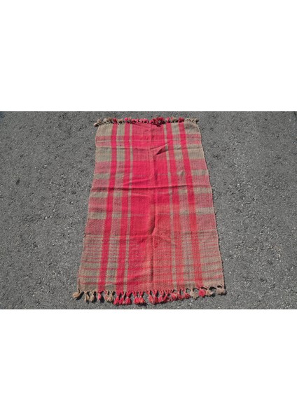 Eskitme Halı, Türk Halısı, Halı, 80X127 cm Kırmızı Halı, El Dokuma Giriş Halı, Yün Mutfak Halı, 513