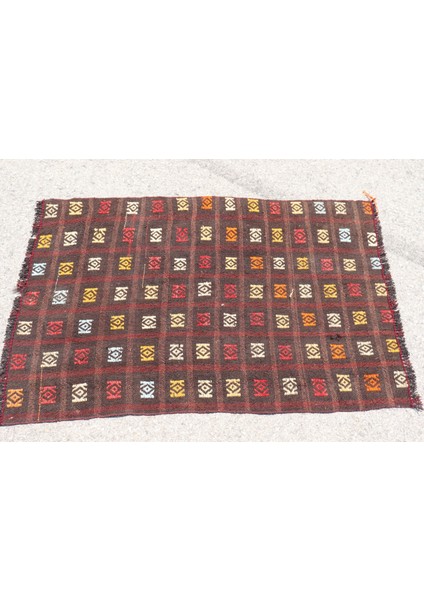 Türk Halısı, Eskitme Halı, Halı, 83X123 cm Siyah Halı, Kabilesı Duvar Asma Halı, 7492 modelleri
