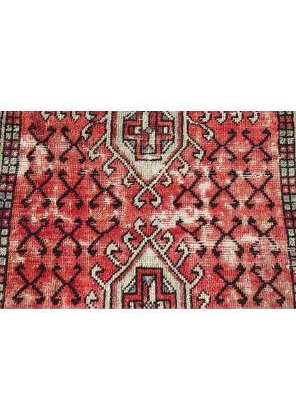 Türk Halısı, Eskitme Halı, Halı, 90X90 cm Kırmızı Halı, Anadolusı Yatak Odası Halı, 4903