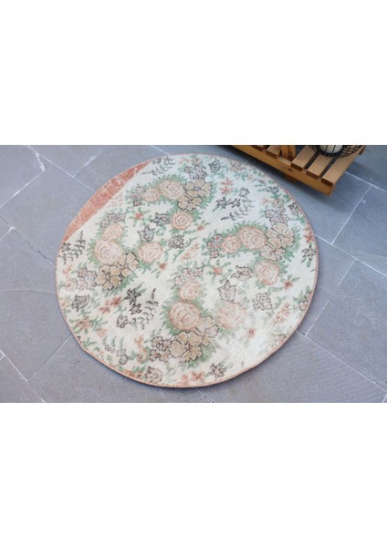 Eskitme Halı, Türk Halısı, Halı, 85X85 cm Turuncu Halı, Bohemsı Küçük Halı, Bahçe Duvar Asma Halı, modelleri