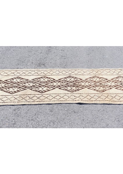 Türk Halısı, Eskitme Halı, Halı, 83X390 cm Bej Halı, Bohemsı Mutfak Halı, Dekoratif Merdiven Halı, modelleri