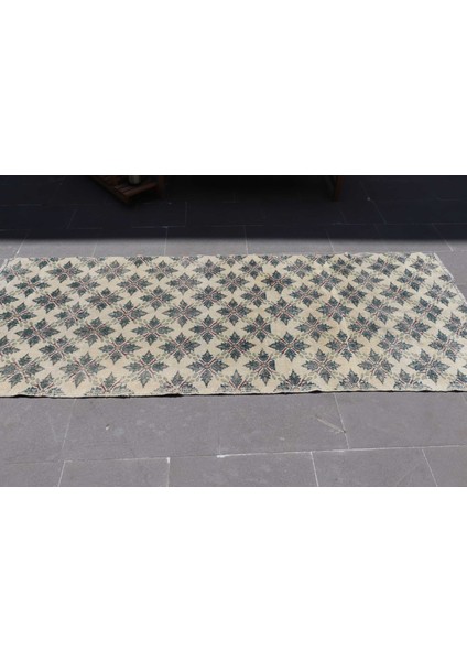 Türk Halısı, Eskitme Halı, Halı, 92X244 cm Bej Halı, Yün Mutfak Halı, Organik Koridor Halı, 7149 modelleri
