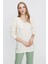 Tena Moda Kadın Ekru V Yaka Salaş Triko Kazak 1
