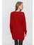 Tena Moda Kadın Kırmızı V Yaka Salaş Triko Kazak 5