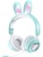 Mikrofonlu Kablosuz Sevimli Tavşanlar Kızlar LED Stereo Müzik Bluetooth Kulaklık (Yurt Dışından) 1
