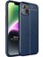 Apple iPhone 14 Kılıf Deri Dokulu Silikon Lacivert 1