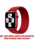 Apple Watch Series 8 45MM Kordon, (Medium Size, 147MM) Braided Solo Loop Band Kırmızı 2