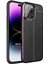 Apple iPhone 14 Pro Max Kılıf Deri Dokulu Silikon Siyah 1