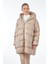 Kapüşonlu Oversize Ekru Kadın Mont 1102644 1