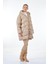 Kapüşonlu Oversize Ekru Kadın Mont 1102644 3