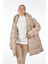 Kapüşonlu Oversize Ekru Kadın Mont 1102644 5