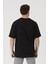 Erkek Siyah Oversize Basic Kısa Kollu T-Shirt 3