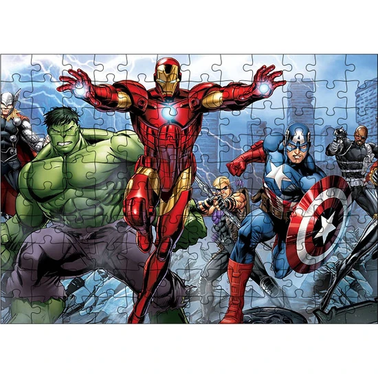 Tablomega Ahşap Mdf Puzzle Yapboz Marvel Süper Kahramanlar 120 Parça 25*35 cm