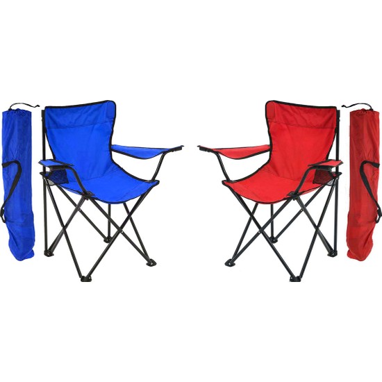 Exent 2'li Rejisör Kamp Sandalyesi Katlanır Çantalı Piknik, Plaj, Balıkçı Sandalyesi-2 Adet