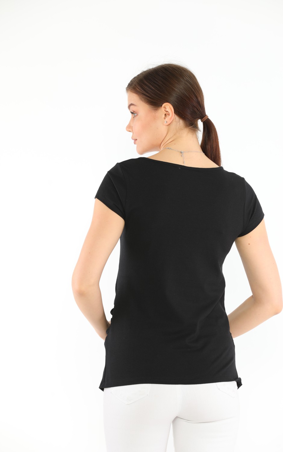 Meghan L.A Pamuklu Hamile T-Shirt görsel 4