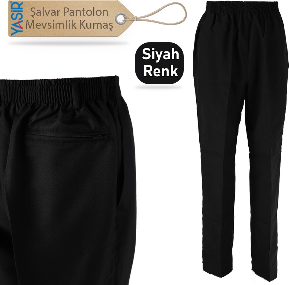 Berat Şalvar Pantolon - Mevsimlik Kumaş - Siyah Renk - 1 Numara görsel 5
