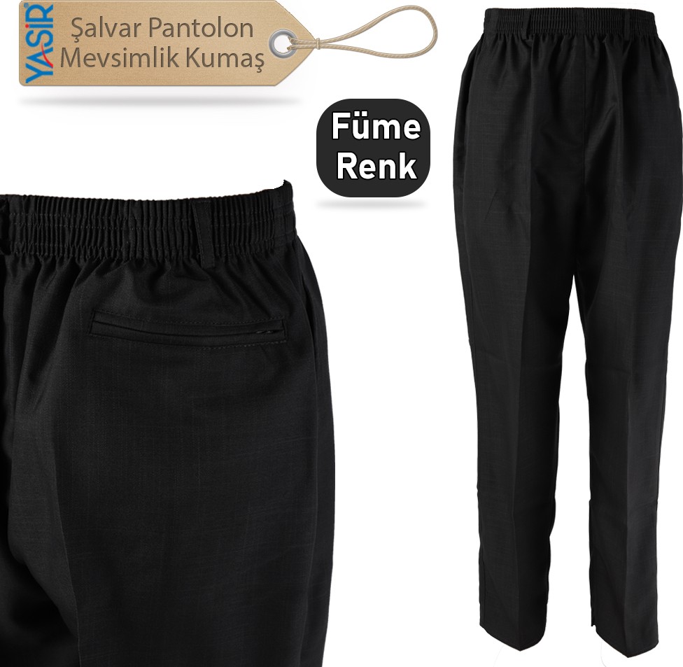 Berat Şalvar Pantolon - Mevsimlik Kumaş - Füme Renk - 1 Numara görsel 4