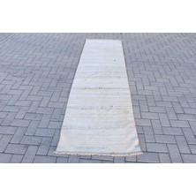 Eskitme Halı, Türk Halısı, Halı, 80X270 cm Beyaz Halı, Kabilesı Mutfak Halı,  Mutfak Halı,  8374
