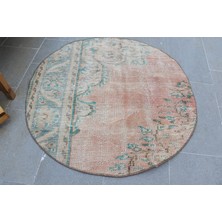 Eskitme Halı, Türk Halısı, Halı, 100X100 cm Pempe Halı, Yün Duvar Asma Halı, El Dokuma Giriş Halı,