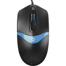 SM-220 USB Siyah/mavi 1200DPI 3D Optik Kablolu Mouse