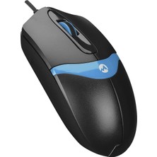 SM-220 USB Siyah/mavi 1200DPI 3D Optik Kablolu Mouse