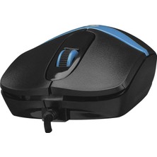 SM-220 USB Siyah/mavi 1200DPI 3D Optik Kablolu Mouse