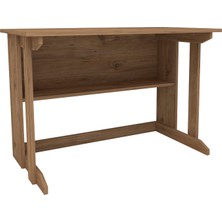 Enda Home Pillar Kütüphaneli Geniş Çalışma Masası 100x56 Cm Çam
