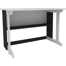 Enda Home Pillar Kütüphaneli Geniş Çalışma Masası 100x56 Cm Antrasit - Beyaz