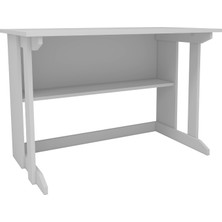 Enda Home Pillar Kütüphaneli Geniş Çalışma Masası 100x56 Cm Beyaz