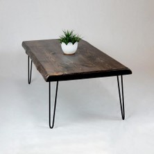 Doğal Ağaç Masif Kütük Orta Sehpa (75CM x 145CM) Metal Ayak