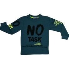 Haknur No Task Baskılı Erkek Çocuk Sweatshirt 1-5 Yaş İndigo