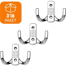 Badem10 Noktalı Portmanto Vestiyer Duvar Dolap Elbise Askısı Krom Metal Mobilya Kapı Askılığı (3 ADET)
