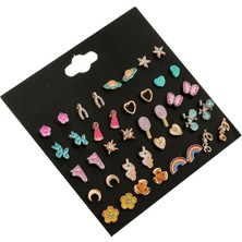 Chavin Çocuk Genç 20 Çift Mineli Figür Küpe Seti ES91