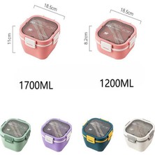 Suzhou Xiang 1200 ml Sızdırmaz, 4 Bölmeli Bento Tarzı Öğle Yemeği Kutusu Ankastre Gereç Seti, Beyaz (Yurt Dışından)