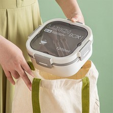 Suzhou Xiang 1200 ml Sızdırmaz, 4 Bölmeli Bento Tarzı Öğle Yemeği Kutusu Ankastre Gereç Seti, Pembe (Yurt Dışından)