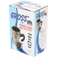 Gross 12 Volt Araç Termosu Ketıl Su Isıtıcı Termos 500ML Krom