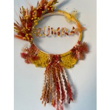 Eloza Floral Art Kişiye Özel Isimle Kuru Çiçeklerle Tasarlanmış Ayıcıklı Kapı Süsü